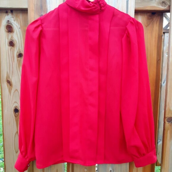 VINTAGE Rachael Blouse Elegant button up neck line - Picture 1 of 6
